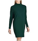 Chaps Women Mockneck Sweater Dress, Green, Size XL (Green, XL)