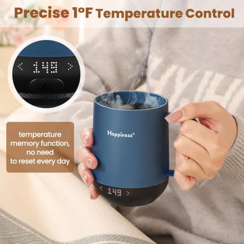 Image of Happiness Self-Heating Coffee Mug,12oz Temperature Control Smart Cup