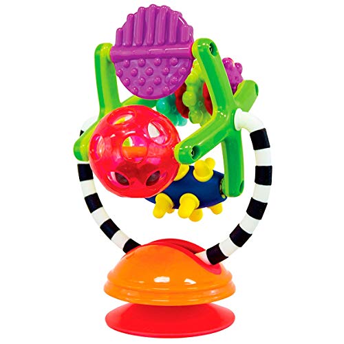 Image of Sassy Teethe & Twirl Sensation Station 2-in-1 Suction Cup High Chair Toy, Developmental Tray Toy for Early Learning, Ages 6+ Months