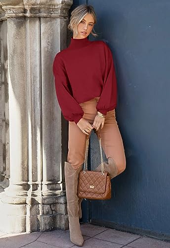 Image of ANCAPELION Women's Casual Sweater Pullover Winter Basic Sweatshirt Long Sleeve Cozy Knitted Jumper Tops Loose Fit