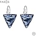 Produktbild Anne Fuzeau Creation Ohrringe, dreieckig, aus echtem Swarovski-Kristall, Blau  vergoldet mit Weißgold und rhodiniert