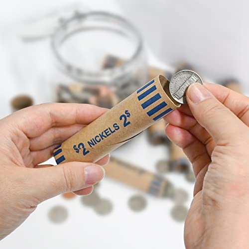 Image of LLIKED 83 PCS Preformed Coin Wrappers Rolls-Nickels