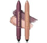 Shadow Liner 2-in-1 Eyeliner Eyeshadow, Shadow Liner Duo Plum, Eyeliner and Eyeshadow, Waterproof Long-Lasting & Smudge-Proof Wear, Smooth, Easy to Color（Champagne + Golden Tigers Eye）
