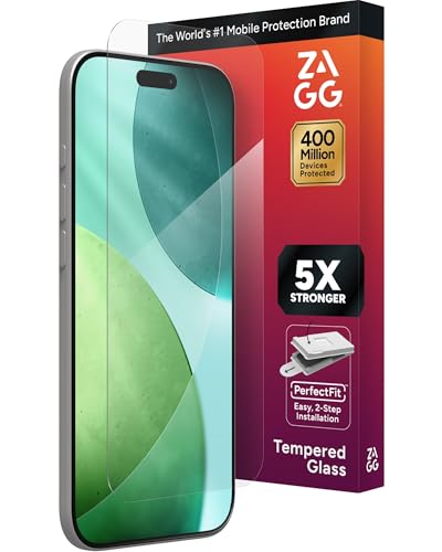 ZAGG Glass Elite Screen Protector for iPhone Air - 5X Stronger Tempered Glass, ClearPrint Technology for Smudge Free Clarity, Smooth Feel, Full Coverage, InvisibleShield, Easy Two-Step Installation
