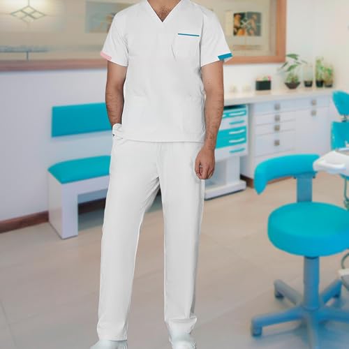 Ensemble uniforme mixte pour milieu médical et esthétique blanc - 7