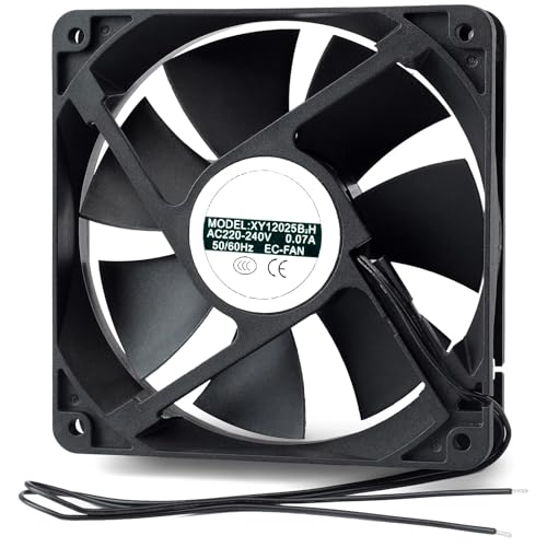 YUXIVCNE XY-12025B2H EC 12025 Cooling Fan High-Volume Boosting Fans 12mm Case 220V 0.05A Parts Replace XY12025B2H Black Plastic for Industrial Equipment