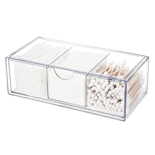 Kosmetik Organizer,3-Fach Make Up Schubladen Organizer, mit Halter,Schlafzimmer, Bad, Büro, geeignet für die Pflege von Kosmetik, Schreibwaren und tägliche Notwendigkeiten