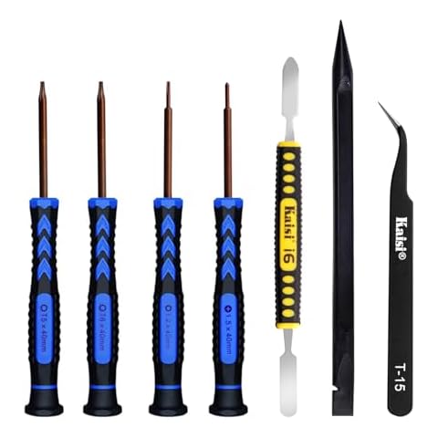 Kaisi Screwdriver Set for MacBook with P5 Pentalobe Screwdriver, T5 T6 Torx Screwdriver and PH000 Phillips Screwdriver with Metal spudger and Nylon Spudgers,mac tools for MacBook Pro & Air (7 Pcs) Cover