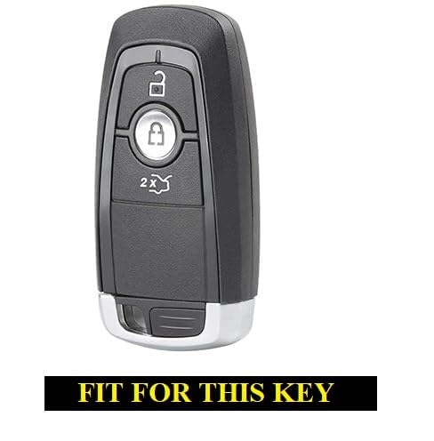 Image of BKN Premium Metal Soft Car Key Cover Shell with Keychain & Full Protection Compatible with Ford Endeavour, Ecosport, Figo, Aspire, Freestyle (3 Button Push Smart Key)