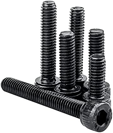 1080 Pcs M2 M3 M4 Alloy Steel Hex Socket Cap Bolts Screws Nuts Assortment Kit Stainless Steel Screws and Nuts Screw Hex Socket Head Cap Screw Bolt Nut with Storage Box and 3 Wrenches(Black)