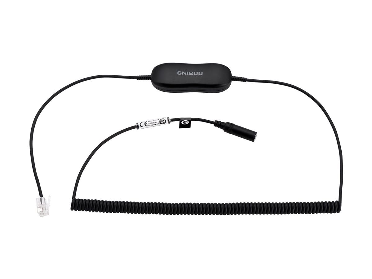 Jabra Evolve - Cable convertidor inteligente para teléfonos fijos, Evolve 30/ 40/ 80, conector de clavija de 3.5 mm a RJ9