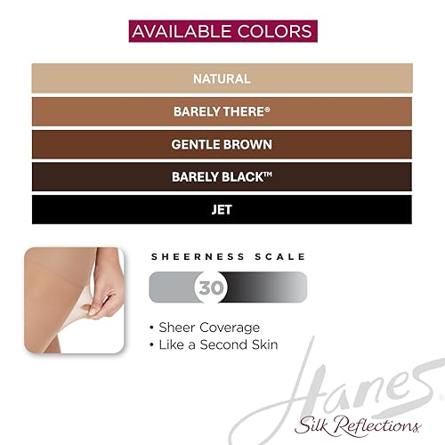Hanes womens Silk Reflections Control Top Sheer Toe Support Pantyhose3