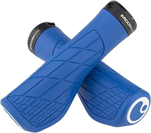 Ergon - GA3 Ergonomic Lock-on Bicycle Handlebar Grips | Standard Compatibility | for All Mountain, XC, Trail, Touring Bikes Bikes | Large | Midsummer Blue