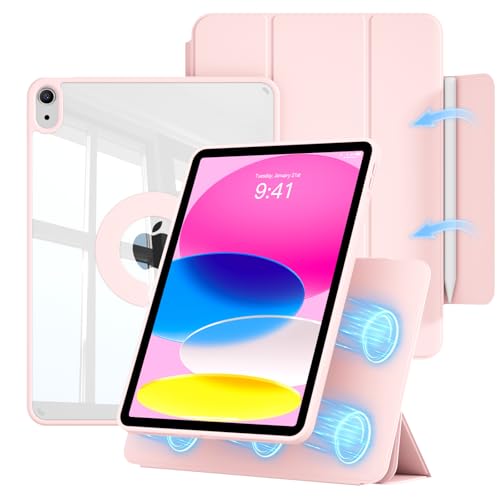 Étui amovible pour iPad 11e 10e génération dos transparent rotatif