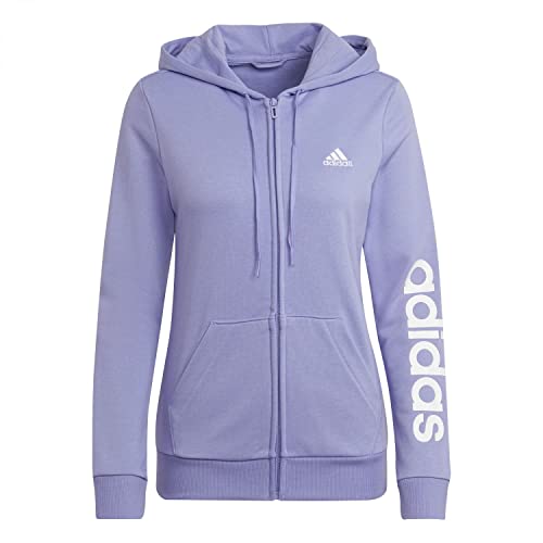 Adidas HD1692 W LIN FT FZ HD Sweatshirt Women's Light Purple/White M