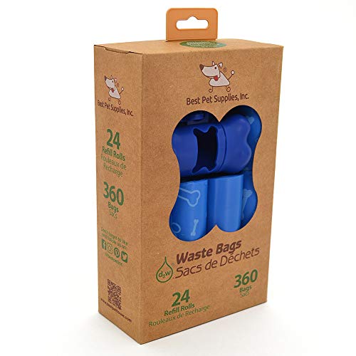 Image of Best Pet Supplies Dog Poop Bags, Rip-Resistant and Doggie Waste Bag Refills with d2w Controlled-Life Plastic Technology - Pack of 360, Blue (Unscented)