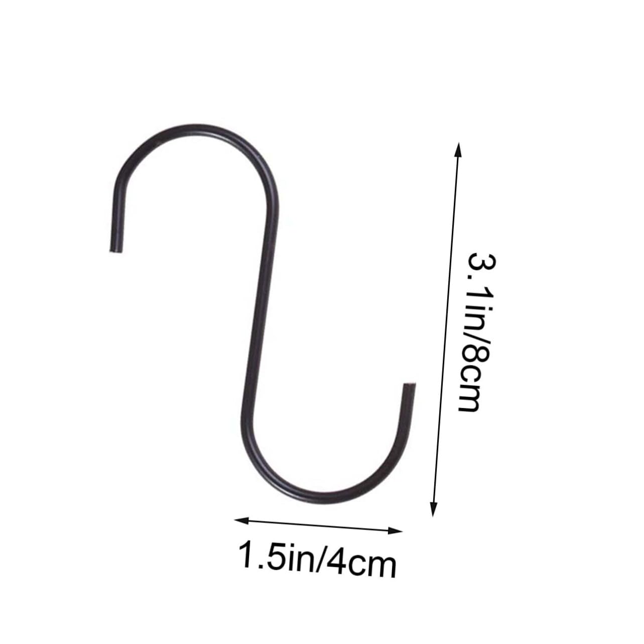 VILLFUL 12pcs S Shaped Hooks S Type Kitchen Hooks S Type Hooks Heavy-Duty s Hooks Kitchen s Hooks Black