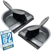 Indoor Dustpan and Brush Set with Soft Bristles - Pack of 2