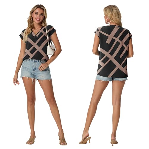 Lepunuo Womens Summer Tops Cap Sleeve Textured Dressy V Neck Shirts 2025 Work Office Blouses Business Casual Outfits4