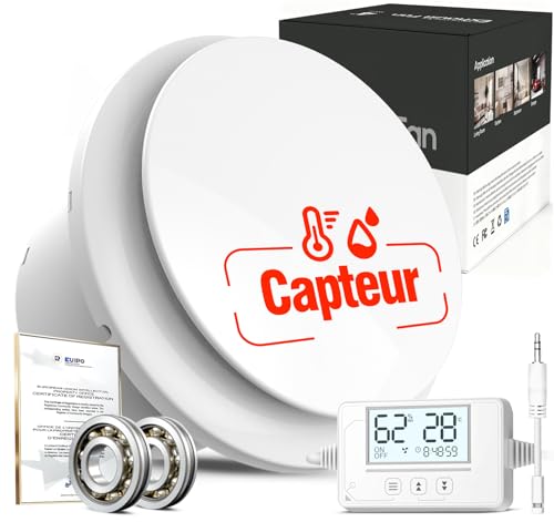 SBONNI 3 Vitesses Ventilateur extracteur d'air hygroréglable et Thermoréglable, Minuterie, vmc salle de bain automatique détecteur dumiditer, Silencieux et...