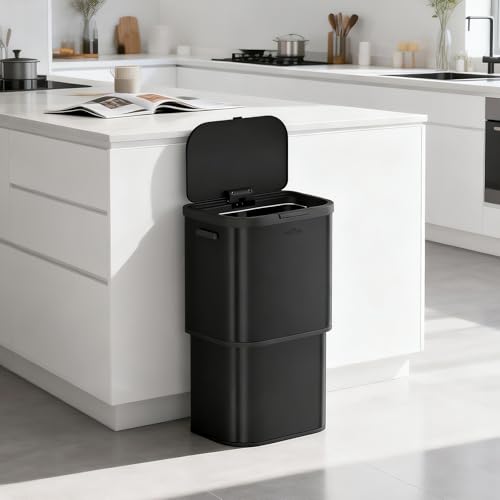 Bote de basura de cocina mVm 70 L acero inoxidable mate miniatura 4