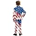 Cndexd Boys' 2-Pieces Slim Fit Suit Set, 3D Graphic Blazer & Dress Pants, Fashion USA Flag Formal Wear for Wedding Outdoor Events Size 6-14Y