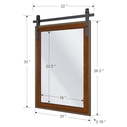ROOMTEC-Farmhouse-Bathroom-Mirror-2230-inch-Barn-Door-Mirror-Rustic-Wall-Mirror-Wood-Frame-Mirror-for-Bathroom-Entryway ROOMTEC Farmhouse Bathroom Mirror 2230 inch Barn Door Mirror Rustic Wall Mirror Wood Frame Mirror for Bathroom Entryway
