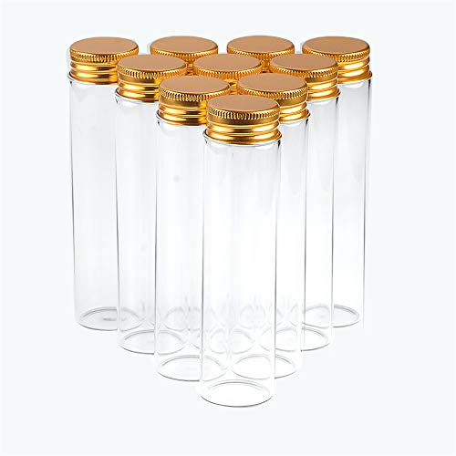 アルミカバー付き60 ml透明空ガラスボトル,中性ガラスバイアル,金の螺旋状のアルミ蓋-6个