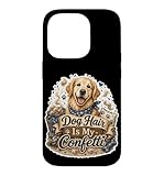 Installation facile Dog Hair is My Confetti Chien Poils Humour Coque pour iPhone 14 Pro