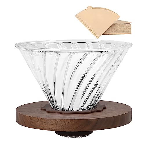 Lalord Pour Over Coffee Dripper with 100 pcs Size 02 Paper Filter