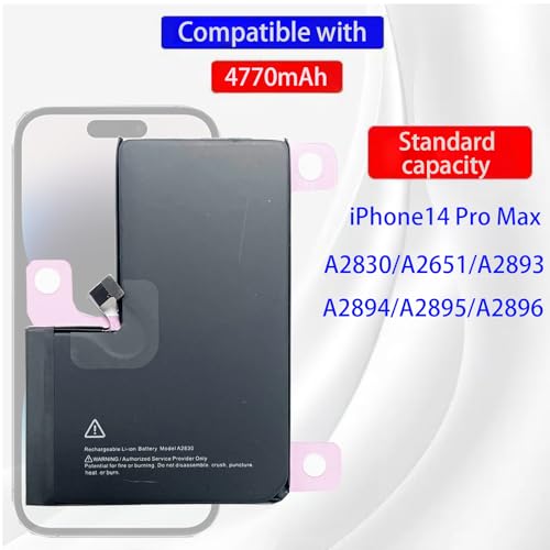 Batterie iPhone 14 Pro Max A2830 haute capacité Aousavo de remplacement - 4
