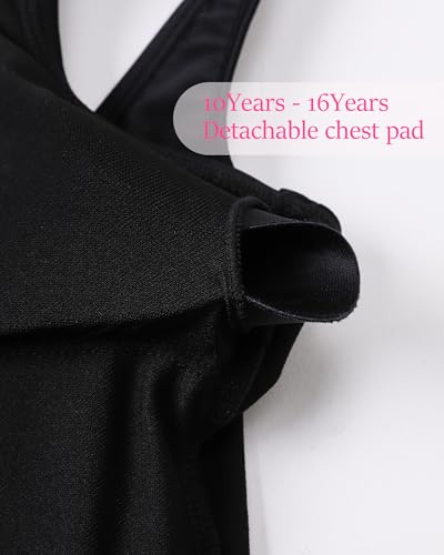 Girls Swimsuits for Girl One Piece Swimsuit Solid Color Girls' Swimwear Cute Kids Bathing Suit Quick Dry 6-14Y Yizuoding0053