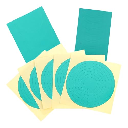 JUMPLAWN 7 Pieces Reflective Waterproof Pressure Gauge Identification Label Stickers, Green 5Cm Full, Half, and Quarter Round Decals for Industrial Gauge Indication and Measurement