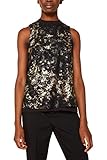 Elegante Chiffonbluse mit Layering-Effekt und goldenem Print