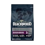 Blackwood Sensitive Skin & Stomach Dry Dog Food, Salmon Meal & Brown Rice with Ancient Grains, 4.5 Pound Bag with Prebiotics & Probiotics to Promote Gut Health