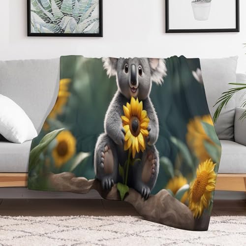 Couverture flanelle polaire koala chaude douce plaid canapé lavable 130x180 - 3