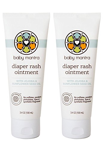 Baby Mantra Diaper Rash Ointment - EWG Verified Diaper Cream made with Natural, Hypoallergenic Ingredients - Best for Newborns, Babies, and Toddlers with Sensitive Skin - 3.4 Ounce Tube (2 Pack)
