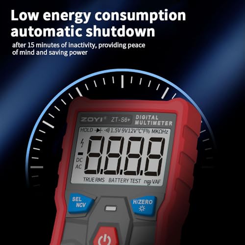 Image of ZOYI ZT-S6+ Digital Multimeter, 6000 Counts True RMS, Auto-Identify Measures AC /DC Voltage, Resistance, Capacitance, Continuity and Diode with Non-Contact Voltage Function-Red