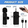 Wireless Lavalier Bluetooth Microphone for Phones, Tablets, Cameras, Compatible with Lightning,TRS and USB-C phones, Mini Noise Cancelling Clip-On Mic for Video Recording, Vlogging, Podcast Interview #2