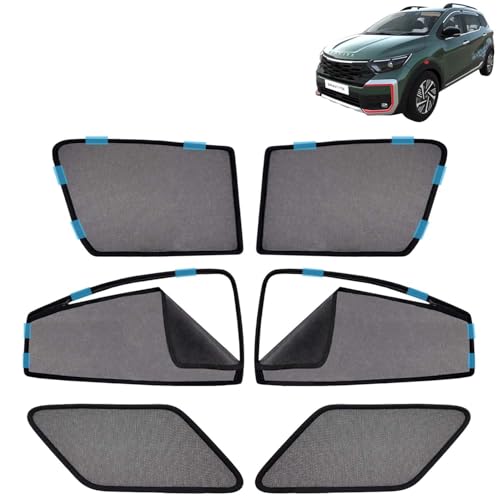 Image of KINGSWAY Car Sun Shade Curtains Only Compatible with Nissan Gravite (2026 Onwards) | Front Window in Half Cut and Rear in Zipper (Magnetic) | UV & Heat Protection | Pack of 6 Pcs