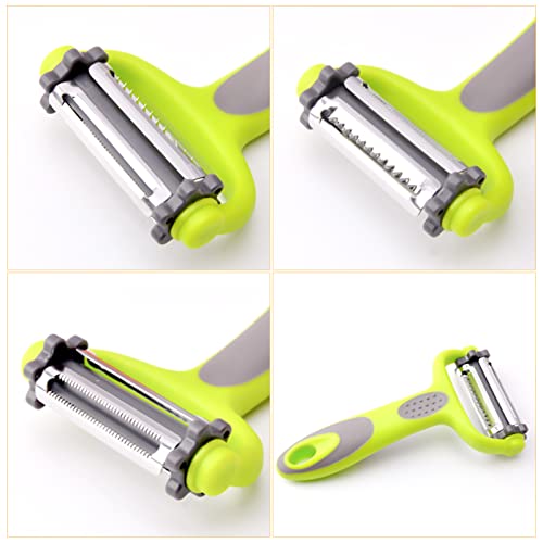 Defutay Vegetable Peelers For Kitchen, 3 In 1 Potato Peelers Stainless Steel Professional Peeler For Potato, Apples, Carrots, Cucumber And Various Vegetables And Fruits (Green-2Pc) #TOP2