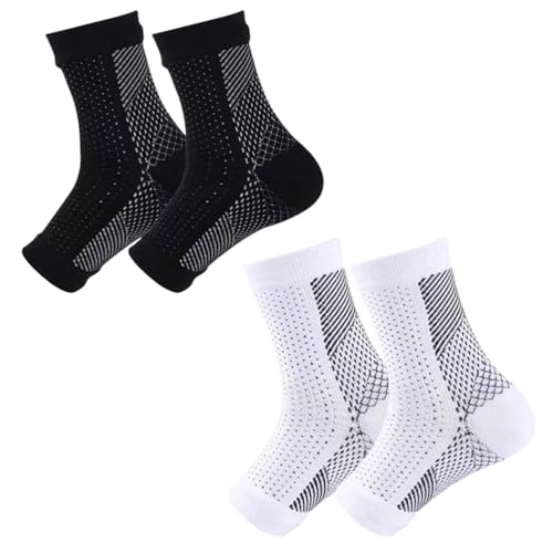 JchEnye 2 pares de calcetines unisex de compresión. de y especialmente diseñados para neuropatía. Talla L/XL, color negro.