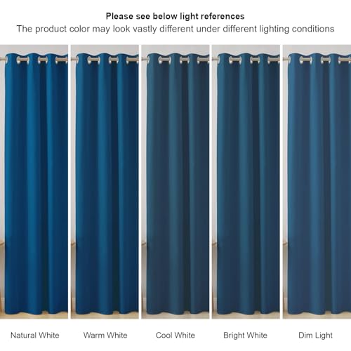 Image of Cloth Fusion 90% Blackout Door Curtains 8 Feet Long Set of 2, Room Darkening Parda with Stainless Steel Grommets for Home Decor (8x4 Feet, Royal Blue)