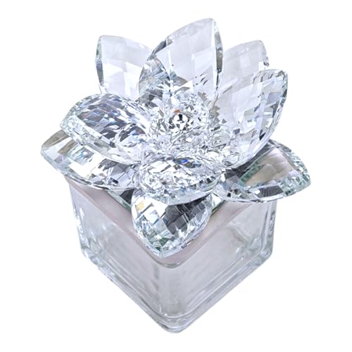 DLM-A208 Bomboniere cm 9x9x9 Scatola portagioie Fiore Cristallo Brillante con diamante strass più Scatola regalo per Matrimonio nozze Comunione cresima anniversario battesimo bimbo bimba compleanno