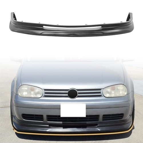 MODILOVER Front Bumper Lip Spoiler, Compatible with 1999-2004 Volkswagen Golf Mkiv (Not Fit GTI Models), PU Unpainted Black P1 Style Add-on Front Splitter Air Dam Chin Protector