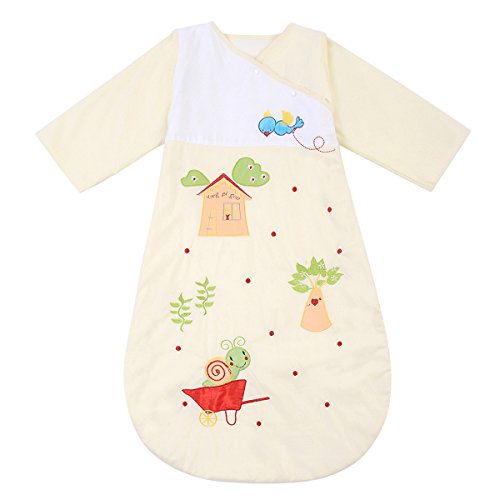 Happy Cherry - Saco de Bebs Nios de Dormir Larga Manga Manta de Acolchado Algodn Otoo Invierno - Caracol - Amarillo - 120cm, 3-6 Aos(Grueso)