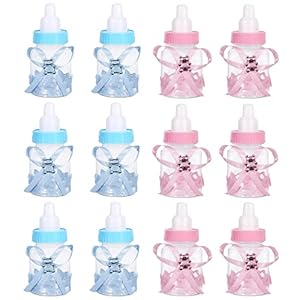 12 Stks Snoepflessen Herbruikbare Snoepflessen Doop Babyshower Gast Cadeau Gunsten Doop Geschenk Doopdoos Bruiloft Snoep Bonbondoos Voor Kinderverjaardag, Bruiloft, Blauw/Roze