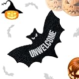 Huease 2025 New Unwelcome Bat Door Mat, Halloween Unwelcome Spooky Bat-Shaped Design, Durable Coir Bat Rug Décor for Front Door (Bat A, 19.7 × 31.5 in)