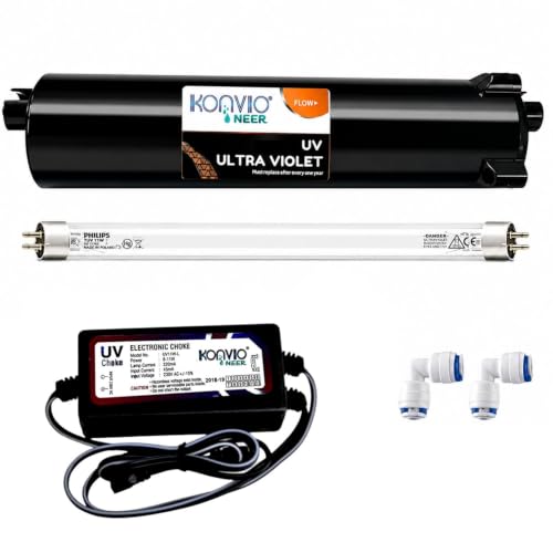 Image of Konvio Neer UV Water Filter Kit with Quartz Glass ABS Plastic Barrel, With Phil!ps Lamp & Choke - Compatible with All Water Purifiers (Quartz Glass 24V UV kit)