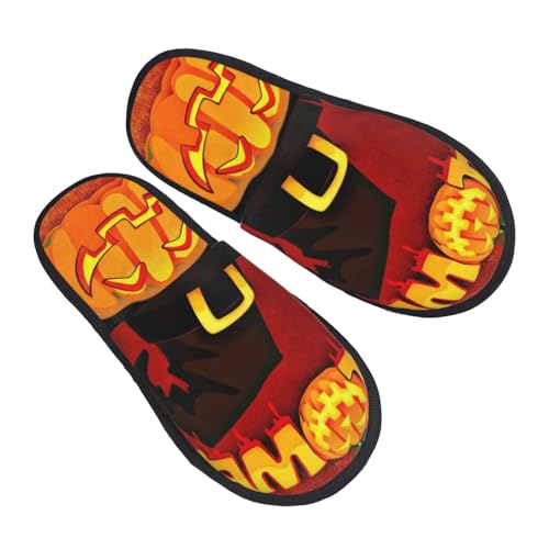 Halloween Pumpkin Print Women Slippers Home Furry Shoes Keep Men Couples Shoes Warm For Women-2